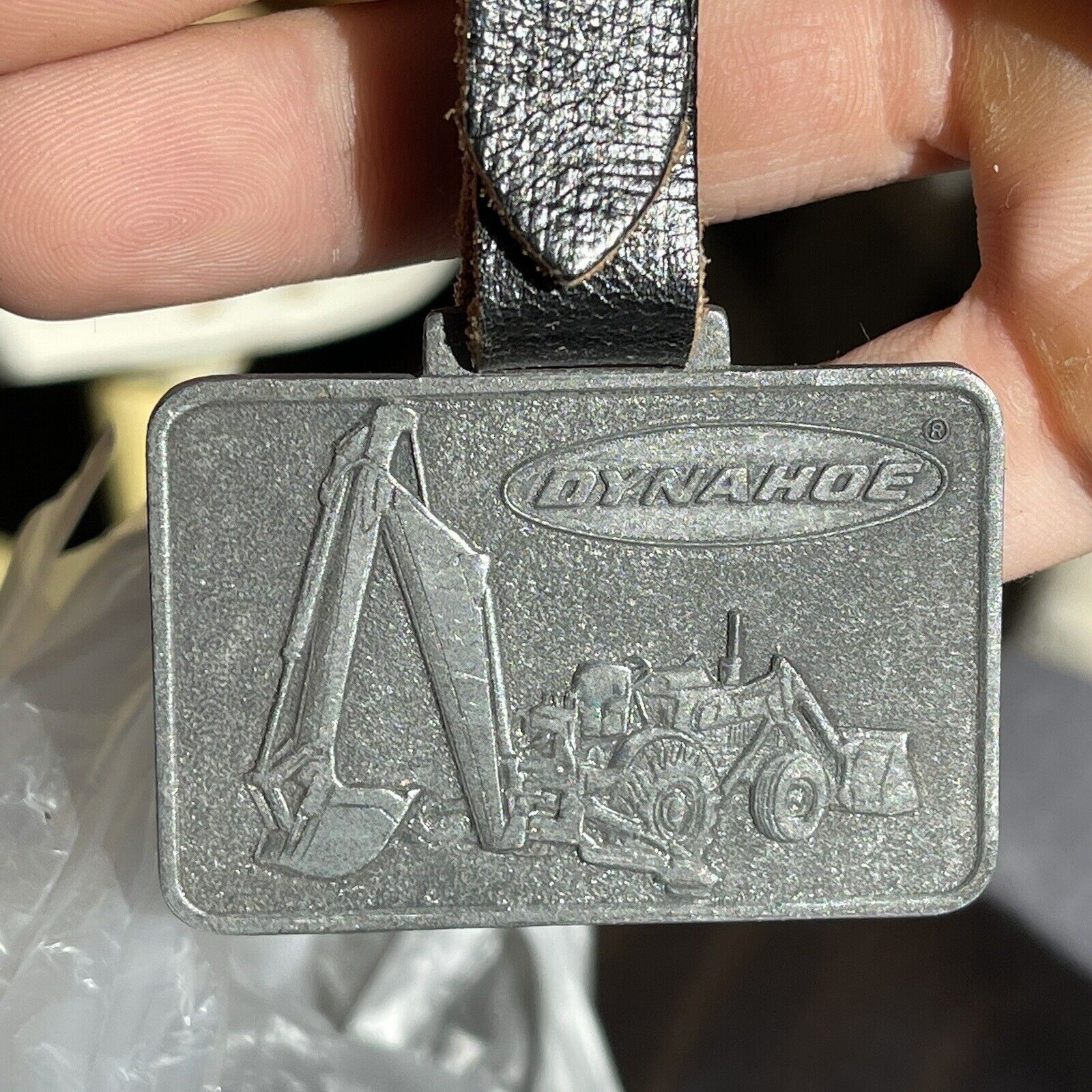 Vintage Dynahoe Backhoe Loader Watch Fob Hy-Dynamic Co Truck Equipment